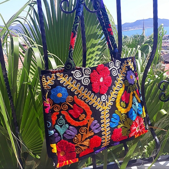 Uzbek Suzani Tote Bag. Boho, Ethnic, Embroidered - Picture 2 of 6